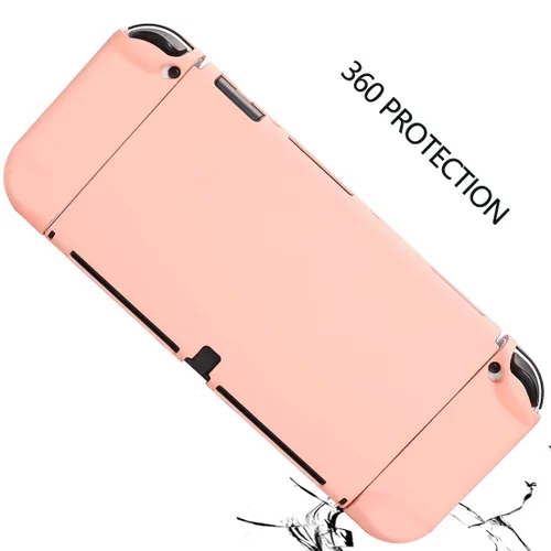 Vista 7 de COMCOOL Dockable Case for Nintendo Switch Oled - 9 FT Military Grade Drop Protection with Tempered Glass Screen Protector and Thumb Grips for Girls