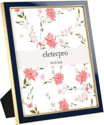 Vista 11 de eletecpro 4x6 Enamel Picture Frame with Real Glass Cover, Pink, 1-Pack Rosa con oro