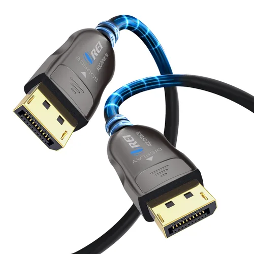 Vista 14 de OREI Cable AOC DisplayPort 2.0 8K de 15 pies - 54 Gbps, 8K a 120 Hz, 4K a