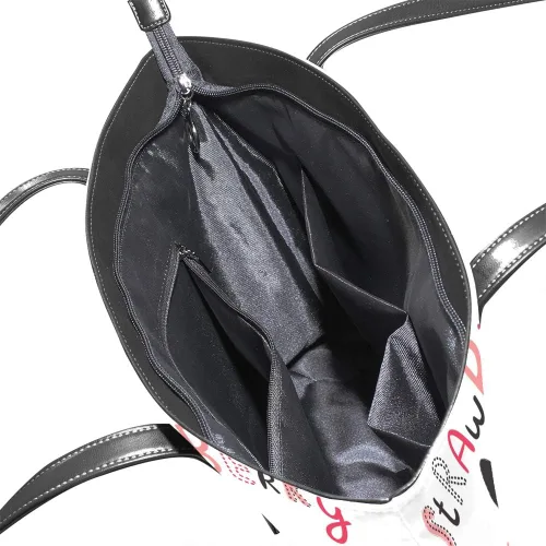 Vista 5 de Grandes bolsas de mano de trabajo de las mujeres de la PU de cuero de la moda linda de la fresa bolsos del comprador bolso casual