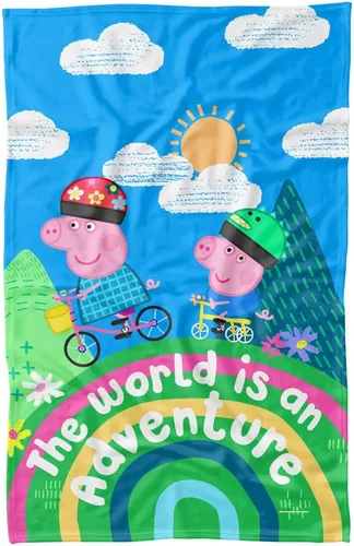 Vista 7 de LOGOVISION Peppa Pig - Manta de forro polar de 36 x 58 pulgadas de alto de Peppa and George