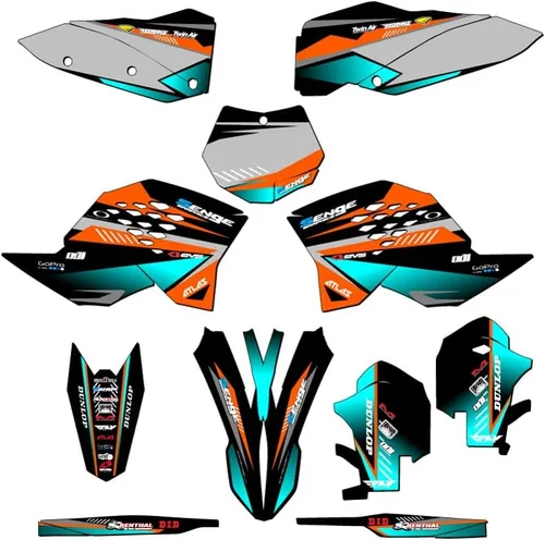 Vista 9 de Kit de base gráfica SXF Surge Black Senge 2007-2010 compatible con KTM