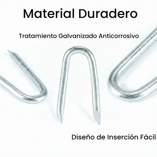 Vista 8 de Sukh - 210 grapas de valla en U, clavos resistentes para cercas de alambre
