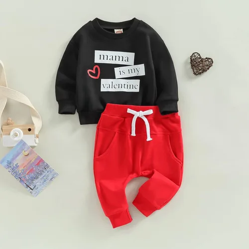 Vista 30 de Mameluco de manga larga con estampado de corazón para el día de San Valentín, recién nacido, para bebés, niños y niñas