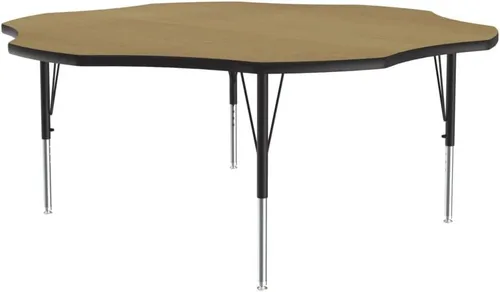 Vista 137 de Correll - Mesa rectangular de actividades para el aula de 24 x 36 pulgadas, altura ajustable (19-29 pulgadas), parte superior de nogal colonial