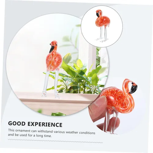 Vista 9 de Decoración de flamenco Ornamento de vidrieras Cristal Flamingo Modelo Escritorio único Dec