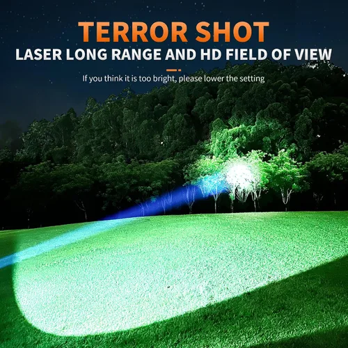 Vista 5 de Luces de Caza de Mapaches, Faro LED de Alta Potencia con Reflector, Linterna Frontal Impermeable Súper Brillante Recargable con Sensor de Movimiento