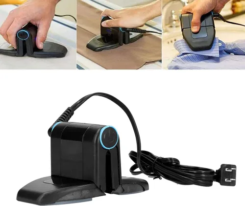 Vista 3 de Yosoo Mini plancha eléctrica antideslizante antiadherente de doble capa portátil mini cuello alto plancha eléctrica para viajes familiares US
