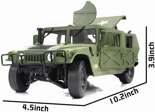 Vista 2 de Fisca - Modelo de coche a escala 1/18 de metal fundido a presión, vehículo militar blindado, camión de campo de batalla
