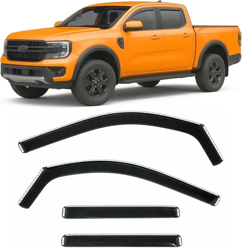 Vista 17 de Protectores de lluvia en canal 2015-2026 para Ford F150 SuperCrew Deflectores de visera de ventana lateral (solo cabina de tripulación) XL STX XLT