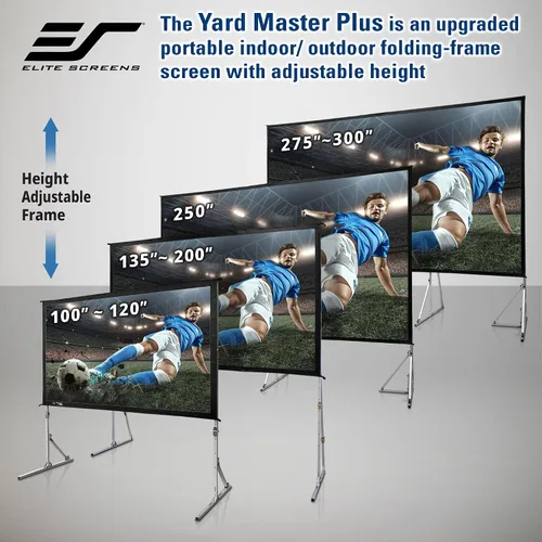 Vista 9 de Elite Screens Yard Master Plus, pantalla de proyector portátil ajustable con ajuste de altura 16:9 de 250 pulgadas, proyección frontal de cine 4K HD
