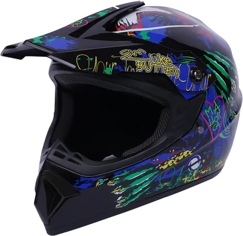 Vista 5 de Cascos universales para motocicleta, casco combinado con guantes, gafas DOT para adultos/niños, motocross, todoterreno, carreras, ATV, motocross, 1#