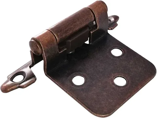 Vista 2 de Bisagra tradicional para gabinete, superposición variable, paquete de 10 unidades, bronce rojo aceitado