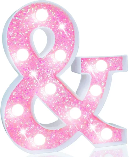 Vista 48 de Pooqla Luces de números de marquesina, números de luz rosa para niñas de 10.º cumpleaños, funciona con pilas, luz nocturna de número con purpurina