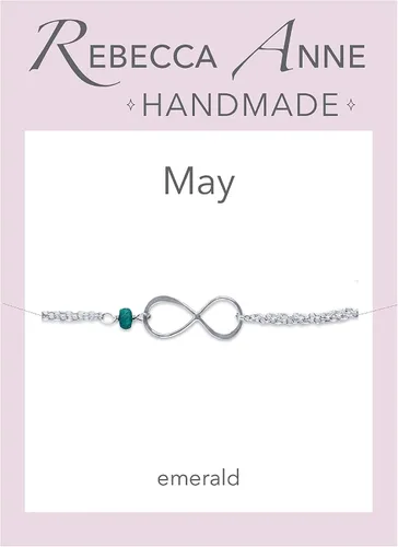 Vista 70 de Pulsera con dije de infinito con piedra natal, joyería hecha a mano, regalo para ella