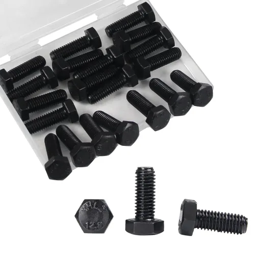 Vista 12 de 20 piezas de pernos hexagonales de 1/4-20 x 2, tornillos de tapa hexagonal de 1/4"-20, acero inoxidable 304, 5.1 cm completamente roscados, tornillo