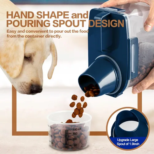 Vista 2 de TIOVERY Recipiente mejorado de almacenamiento de alimentos para perros pequeño, recipiente hermético para alimentos de gatos, recipiente dispensador