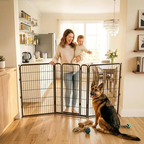 Vista 37 de FXW - Puerta para perro, extra ancha ajustable para aberturas de hasta 46 pulgadas, 24 pulgadas de alto Negro