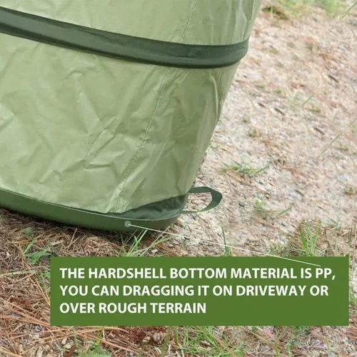 Vista 7 de YUDI & GARDEN Bolsa de jardín plegable de fondo duro de 45 galones, papelera plegable resistente para recoger malas hierbas, hojas, fiestas
