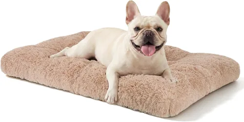 Vista 21 de JOEJOY - Almohadilla para cama para perro, cama de lujo lavable para perros, almohadilla suave antideslizante para perros pequeños, 23 x 18 Beige
