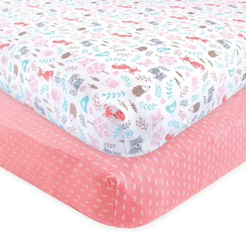 Vista 34 de Hudson Baby Sábana bajera ajustable unisex de algodón para cuna, avión, talla única