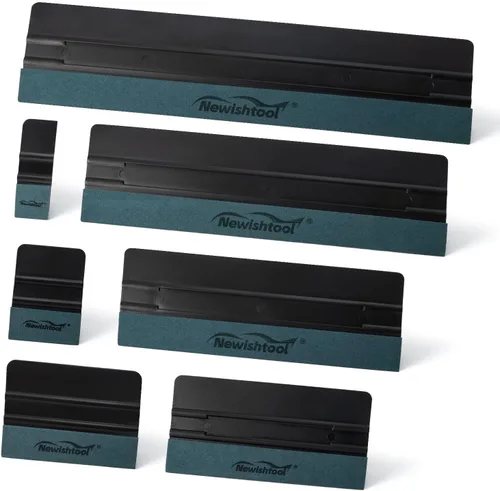 Vista 9 de NEWISHTOOL 3 unids vinilo envoltura escobilla de fieltro de diferentes 3 piezas - negro
