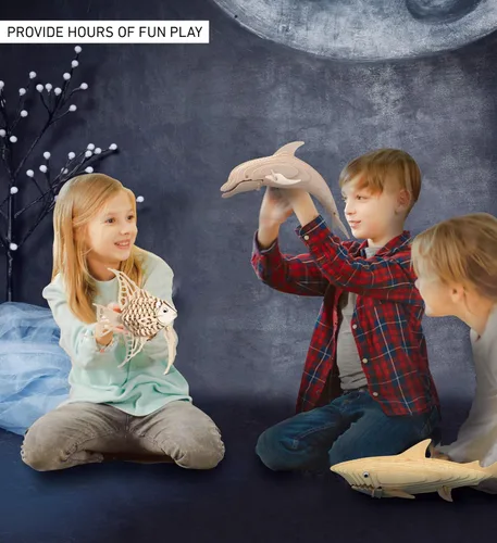 Vista 4 de Puzzled Rompecabezas 3D de madera de pez ángel, kit de modelo de construcción, divertido juguete de madera único y educativo, modelo de ensamblaje
