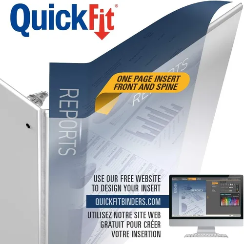 Vista 9 de QuickFit Landscape - Carpeta de 3 anillos redondos, resistente de 8 1/2 x 11 x 1 pulgadas, paquete de 4, color blanco