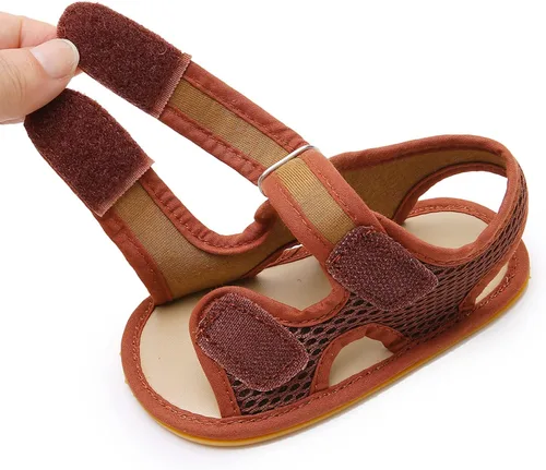 Vista 3 de RVROVIC Sandalias de primera calidad para bebés, niños y niñas, suela de goma antideslizante suave, zapatos de verano al aire libre para niños