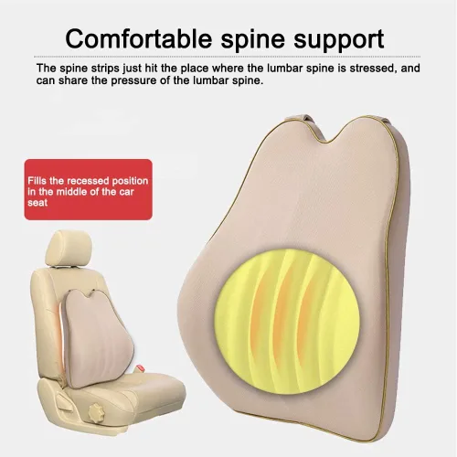 Vista 6 de Cojín de apoyo lumbar de coche y reposacabezas para el cuello, cojín de espuma viscoelástica, ajuste universal, asiento de automóvil principal