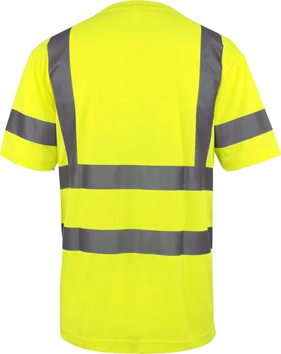 Vista 2 de L&M Playera de Seguridad Hi Vis Clase 3 Reflectante Negra, Manga Corta/Larga, Alta Visibilidad
