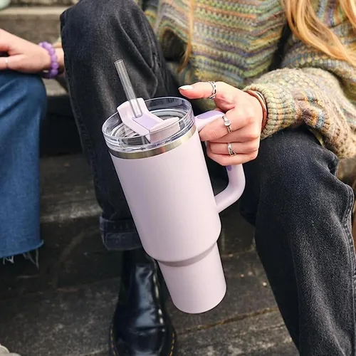 Vista 6 de Pajitas reutilizables para vaso de 40 onzas, popotes de repuesto de plástico para vaso Stanley, para vaso Simple Modern de 40 onzas, paquete de 6