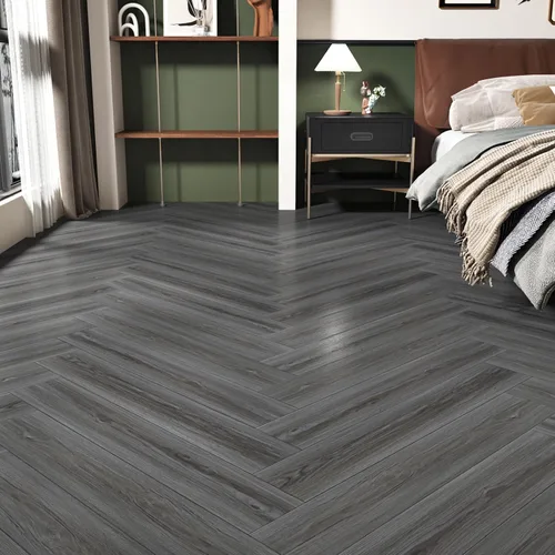Vista 3 de Tablones de madera gris oscuro, adhesivos para azulejos de suelo para baño, dormitorio, azulejos de vinilo para cocina, impermeables, autoadhesivos
