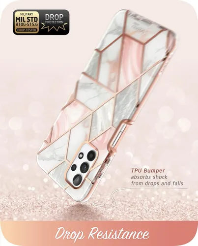 Vista 4 de i-Blason Funda para Samsung Galaxy A32 5G (2021), protección completa 360 purpurina parachoques cubierta [Cosmo] diseño de patrón con protector