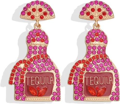 Vista 13 de Regalos de tequila para mujer, aretes de Margarita, aretes de tequila, aretes de vacaciones para mujer, aretes de champán para mujer, regalos