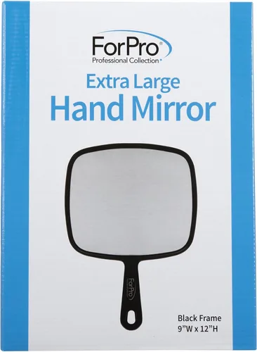 Vista 3 de ForPro Professional Collection Espejo de mano extra grande con asa, 9 pulgadas de ancho x 12 pulgadas de largo, espejo de mano multiusos con reflejo