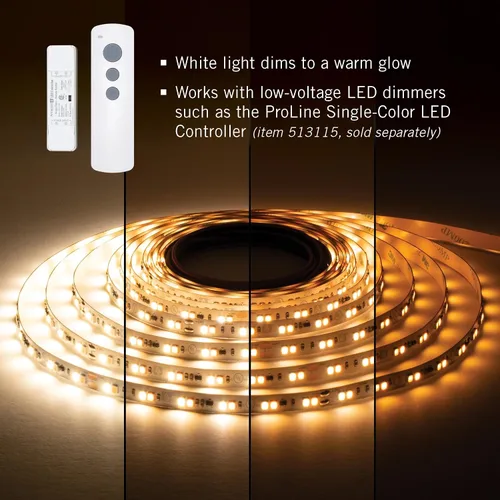 Vista 5 de Armacost Lighting RibbonFlex Pro 185250 - Cinta de luz LED blanca de 24 V, atenuada a cálida, 32 pies (32.8 ft)