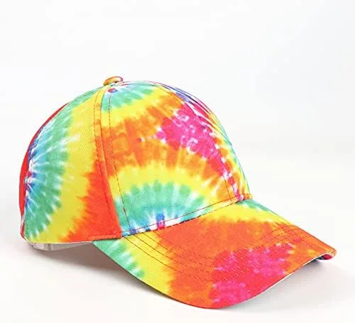 Vista 2 de BEARUN Gorra de béisbol de algodón con teñido anudado de perfil bajo, gorra de béisbol de hiphop, sombrero de papá