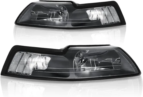 Vista 12 de DWVO Conjunto de Faro Delantero Compatible con Ford Mustang 05 06 07 08 09 2005 2006 2007 2008 2009 Lámpara con LED DRL