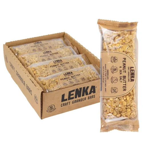 Vista 12 de Lenka Discovery - Paquete de 12 bocadillos de granola con alto contenido de fibra, caramelo salado, bayas omega, vainilla expreso, mantequilla