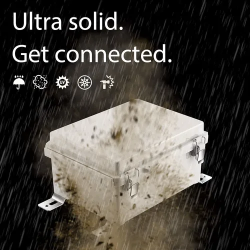 Vista 2 de Caja de conexiones Gratury, carcasa de plástico impermeable IP67 para proyectos eléctricos, cubierta con bisagras gris, incluye placa de montaje