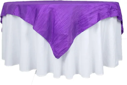 Vista 20 de Efavormart - Mantel cuadrado de tafetán arrugado de acordeón beige de 72 x 72 pulgadas