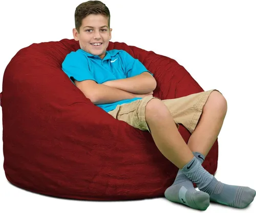 Vista 22 de ULTIMATE SACK Puf de gran tamaño de 3 pies para adultos, funda de piel