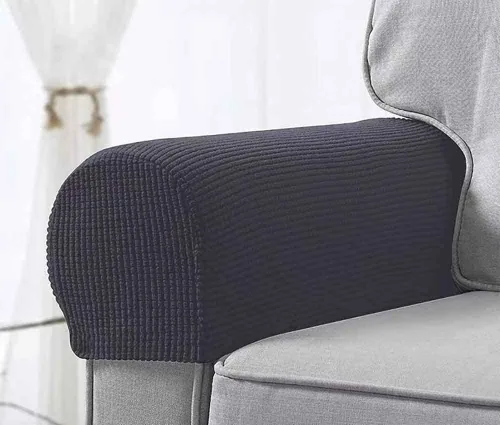 Vista 8 de Fundas elásticas para reposabrazos para sillas y sofás, fundas para reposabrazos de sofá de elastano jacquard, protector de muebles antideslizante