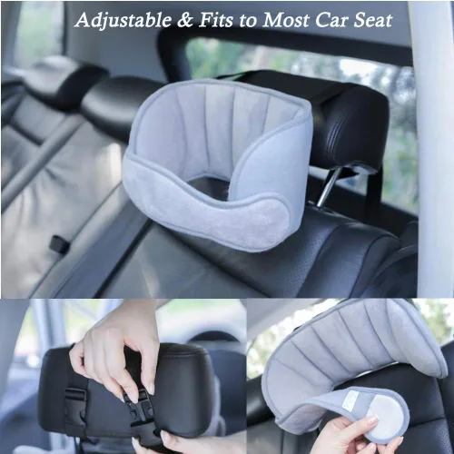 Vista 6 de Banda de apoyo para la cabeza del asiento de automóvil para bebé, cómodo soporte de almohada para cabeza y cuello, ajustable, alivio del cuello