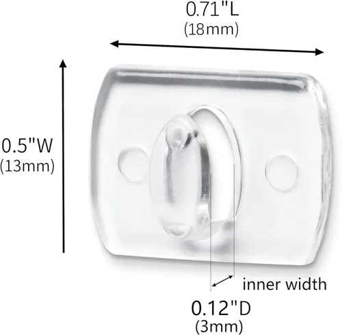 Vista 2 de MOVELYST 100 mini clips de luz transparentes con 120 tiras adhesivas, mini ganchos de pared para interiores sin daños para colgar, clips extraíbles