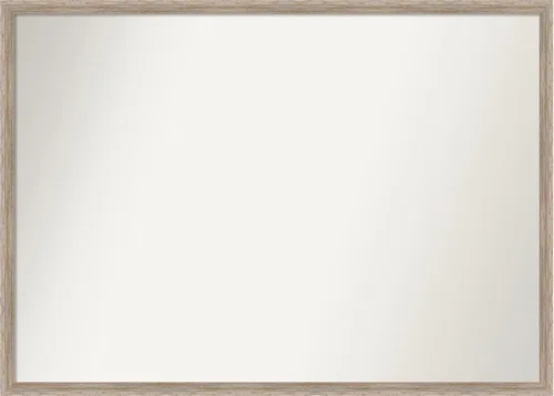 Vista 124 de Amanti Art Espejo de baño blanco para sobre el fregadero, 24 x 27 pulgadas, espejo de tocador rectangular con cuña de madera dura, marco de madera