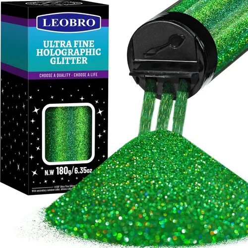 Vista 11 de Leobro - Brillantina plateada, 180g/6.35oz de brillo fino holográfico para resina, manualidades, vasos, uñas, cuerpo, diamante holográfico plateado