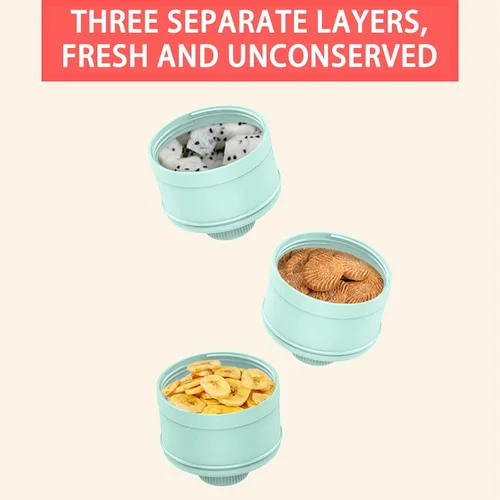 Vista 9 de Dispensador de leche en polvo para bebés, 2 unidades, de 3 capas, dispensador de fórmula, dispensador portátil de leche en polvo, contenedor