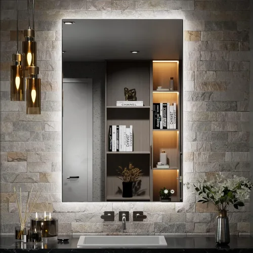 Vista 42 de TETOTE - Espejo retroiluminado para baño con luz, botón táctil regulable y función antivaho (horizontal o vertical)